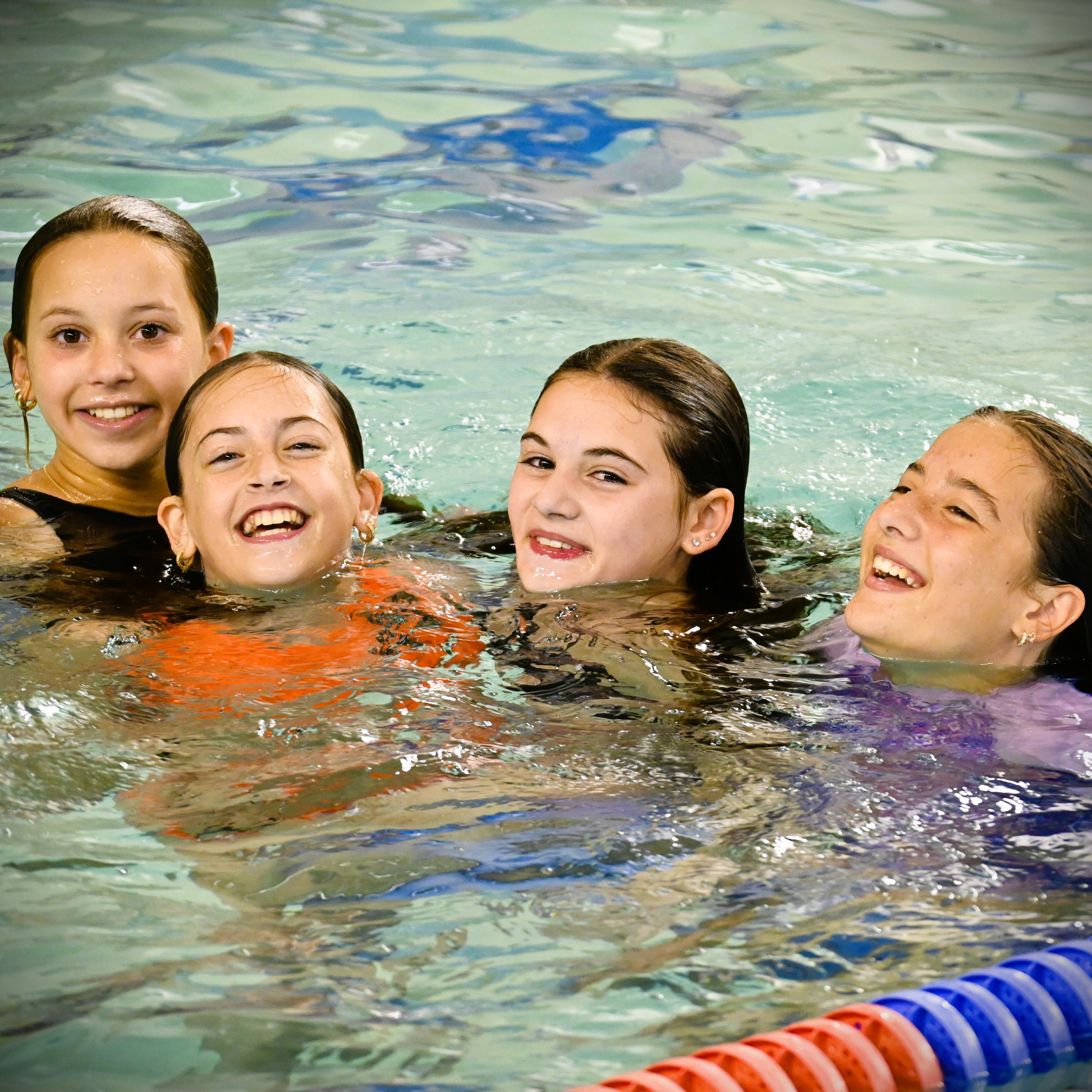 pool - rec swim girls smiling
